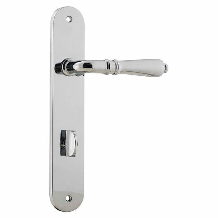 11724P85 Sarlat Lever On Oval Backplate Privacy – Cp  |  Rectangular Plate Door Handles Door Handles & Levers Rectangular Plate Door Handles